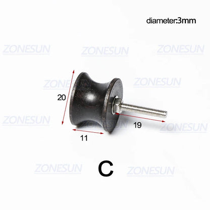 ZONESUN PJ-MT1 Leather Polish Tool Leather Burnishing Machine Ebony Wood Edge Polishing Slicker Leather Tip Side Border Polisher