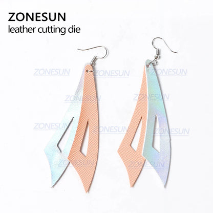 ZONESUN H2 DIY Custom Cutter Leather Earring Cutting Die Leather Cut Out Earring For Steel Rule Die Cutting Machine Press Tools