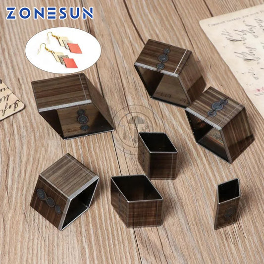 ZONESUN rhombus geometrical earring leather paper cutting punching click steel rule die press tool cutter handmake handcraft diy