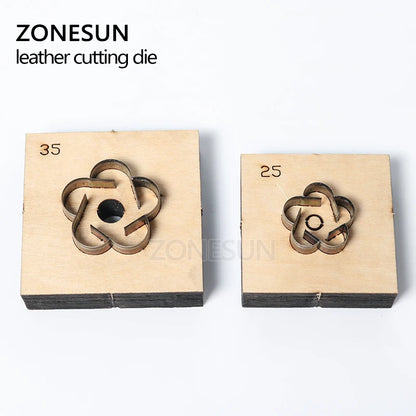 ZONESUN Ball-Flower Leather Cutting Die DIY Key Ring Cut Out Wooden Template Punching Key Chain Die Cutting Mould Decoration