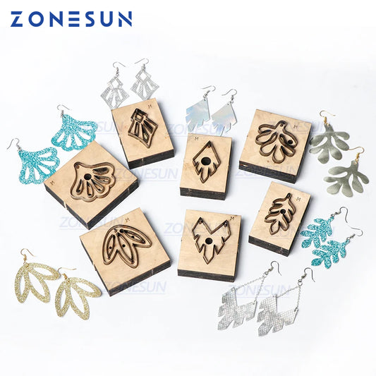 ZONESUN Leather Earring Cutting Die Leaf Paper Art Leather Decoration Tool For Die Cutting Machine DIY Handicraft Cutter