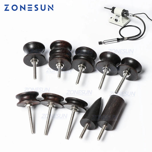 ZONESUN PJ-MT1 Leather Polish Tool Leather Burnishing Machine Ebony Wood Edge Polishing Slicker Leather Tip Side Border Polisher