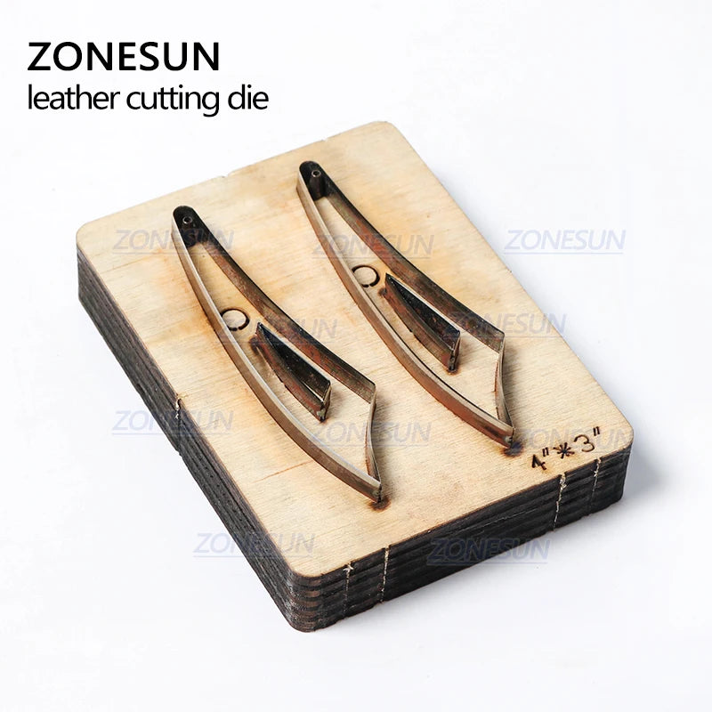 ZONESUN H2 DIY Custom Cutter Leather Earring Cutting Die Leather Cut Out Earring For Steel Rule Die Cutting Machine Press Tools