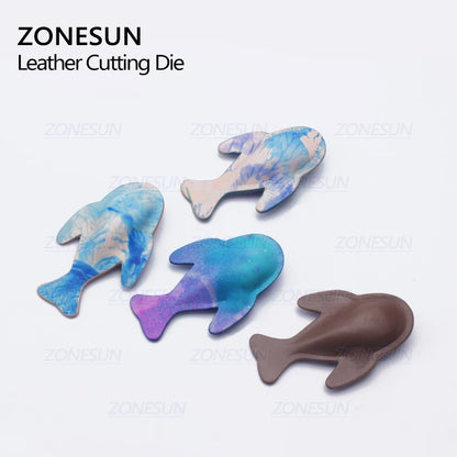 ZONESUN Fish DIY Key Chain Leather Shaped Mold Handcraft Tools Moldling Leather Punching Die Cuts Leathercraft Tool Sets