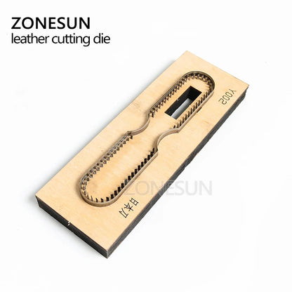 ZONESUN Customized leather cutting die Leather Craft DIY Key Ring Wooden Template Knife Punching Key Chain Cutting Mould Cutter