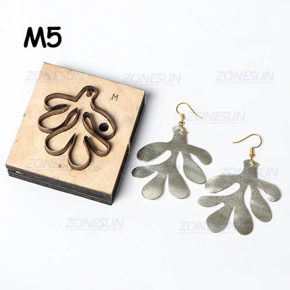 ZONESUN Leather Earring Cutting Die Leaf Paper Art Leather Decoration Tool For Die Cutting Machine DIY Handicraft Cutter