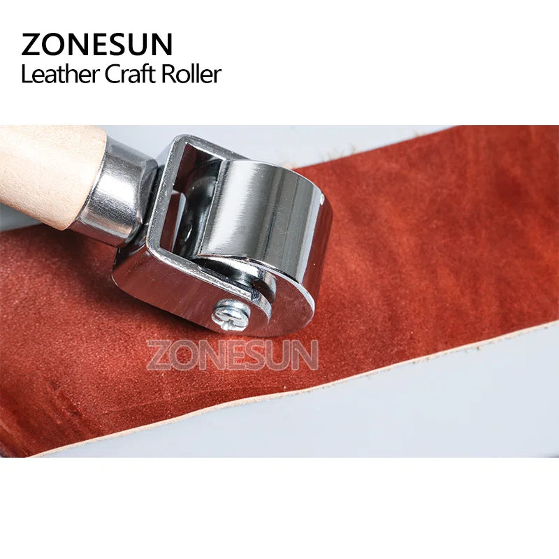 ZONESUN Press Edge Roller Leather Glue Laminating Leather Craft Tools Leather Edge Creaser Smoother For DIY Handmade