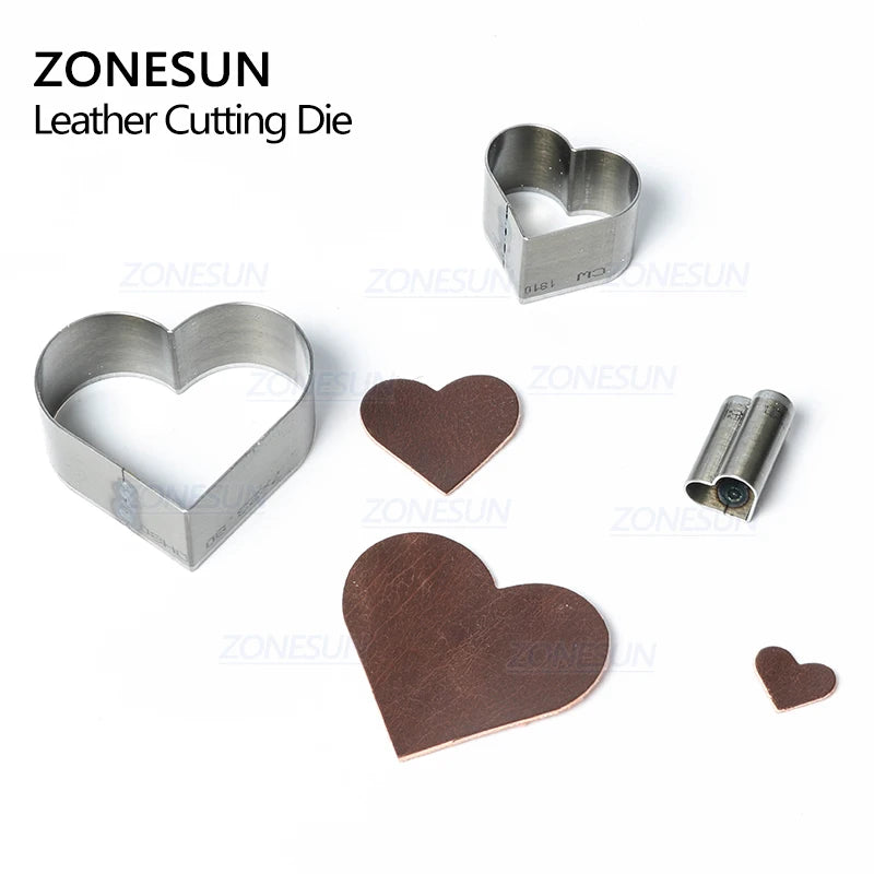 ZONESUN Full Steel Leather Cutting Die Steel Rule Die Heart Star Teardrop Mold Punching Clicker Die For Cutting Out Leather PVC