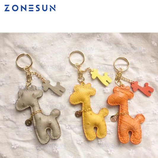 ZONESUN Custom Giraffe Leather Key Chain Die Cuts For Handmade Key Ring DIY Hang Decoration Cutting Clicker Die Steel Rule Die