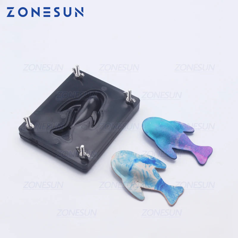 ZONESUN Fish DIY Key Chain Leather Shaped Mold Handcraft Tools Moldling Leather Punching Die Cuts Leathercraft Tool Sets