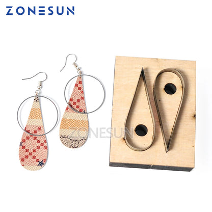 ZONESUN Custom Drop Shape Leather Earring Paper Cutting Die Tool For Die Cutting Machine DIY Punching Clicker Steel Rule Die