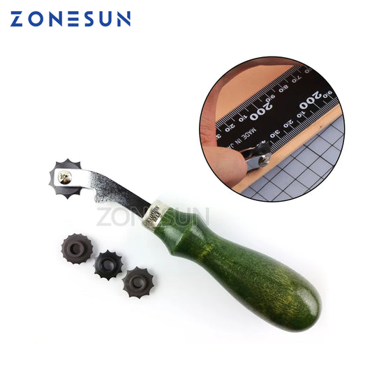 ZONESUN 3mm 4mm 5mm 6mm Leather Cloth Paper Overstitch Wheel DIY Sewing Leather Craft Tool Steel Tooth Type Mark Scraper