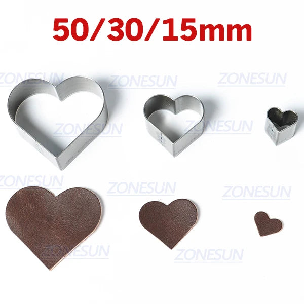 ZONESUN Full Steel Leather Cutting Die Steel Rule Die Heart Star Teardrop Mold Punching Clicker Die For Cutting Out Leather PVC