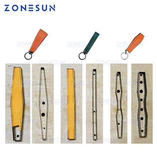 ZONESUN Custom Leather Key Chain Die Cuts For Handmade Key Ring DIY Key Fob Hang Decoration Cutting Clicker Die Steel Rule Die
