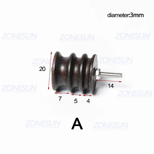 ZONESUN PJ-MT1 Leather Polish Tool Leather Burnishing Machine Ebony Wood Edge Polishing Slicker Leather Tip Side Border Polisher