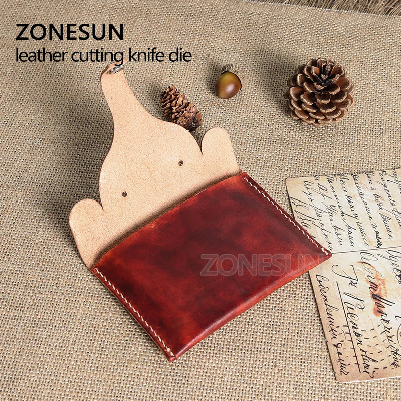 ZONESUN Customized leather cutting die handicraft tool coin purse punch PVC/EVA sheet cutter mold DIY paper laser knife die