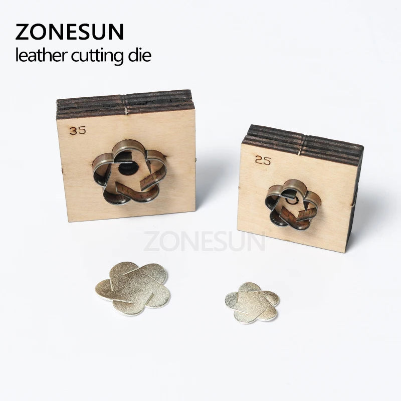 ZONESUN Ball-Flower Leather Cutting Die DIY Key Ring Cut Out Wooden Template Punching Key Chain Die Cutting Mould Decoration
