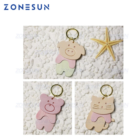 ZONESUN Custom Animal Leather Key Chain Die Cuts For Handmade Key Ring DIY Hang Decoration Cutting Clicker Die Steel Rule Die