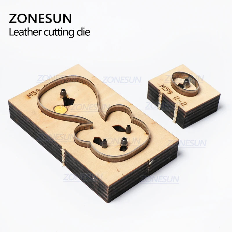 ZONESUN Bear Customized Leather Cutting Die Leather Diy Craft Wire Earphone Collector Wooden Template Punch Cut Steel Rule Die