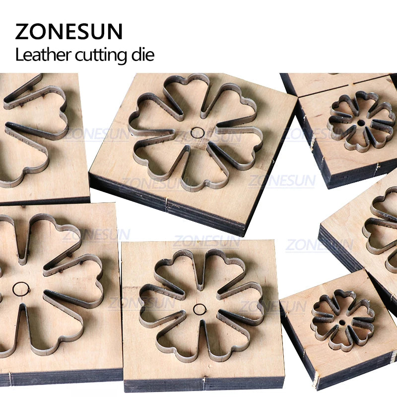 ZONESUN Flower Leather Cutting Die DIY Cut Out Leather Decoration Wood Template Punching Die Cuts Steel Rule Die