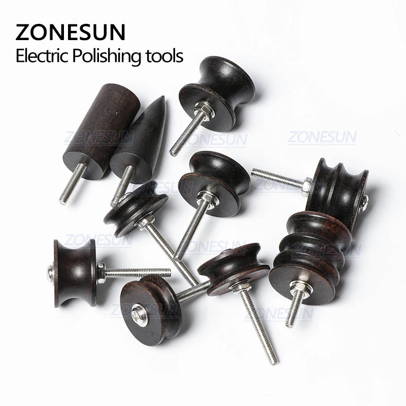 ZONESUN PJ-MT1 Leather Polish Tool Leather Burnishing Machine Ebony Wood Edge Polishing Slicker Leather Tip Side Border Polisher