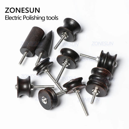 ZONESUN PJ-MT1 Leather Polish Tool Leather Burnishing Machine Ebony Wood Edge Polishing Slicker Leather Tip Side Border Polisher