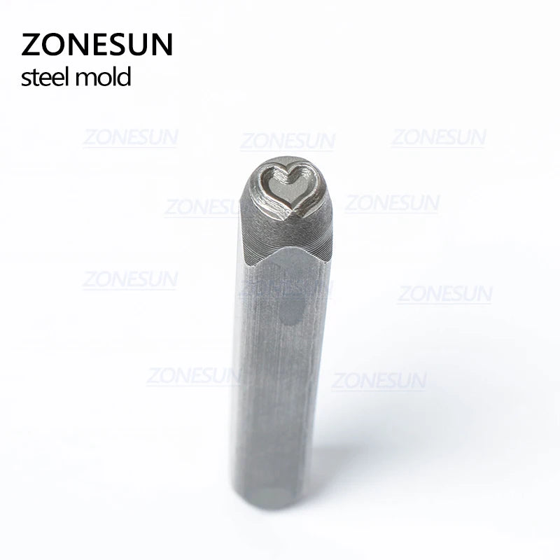 ZONESUN Heart Jewelry Stamping Metal Alphabet LOGO Steel Stamps Mold Marking Tool For Gold Ring Bracelet Necklace