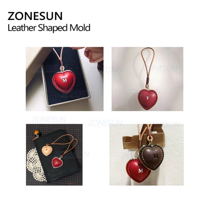 ZONESUN DIY Key Chain Leather Heart Shaped Mold Handcraft Tools Molding Leather Punching Die Cuts Leathercraft Tool Sets