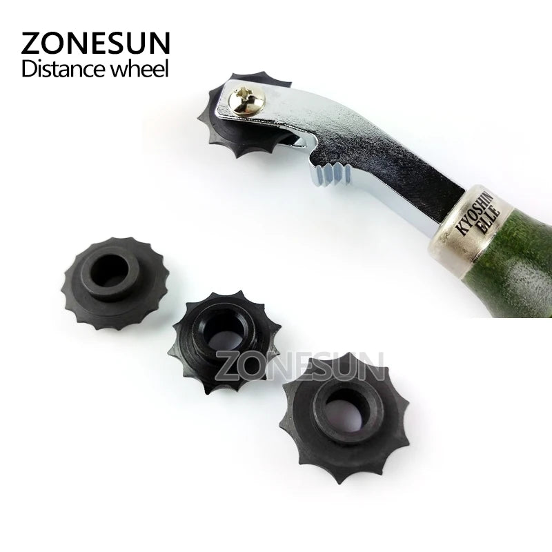 ZONESUN 3mm 4mm 5mm 6mm Leather Cloth Paper Overstitch Wheel DIY Sewing Leather Craft Tool Steel Tooth Type Mark Scraper