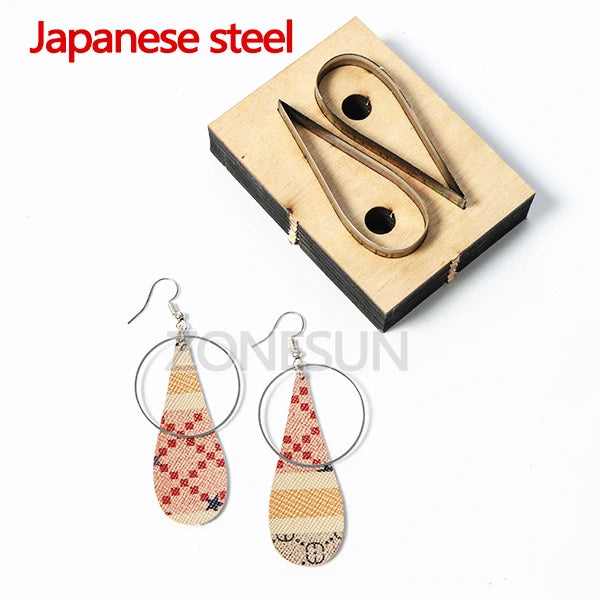 ZONESUN Custom Drop Shape Leather Earring Paper Cutting Die Tool For Die Cutting Machine DIY Punching Clicker Steel Rule Die