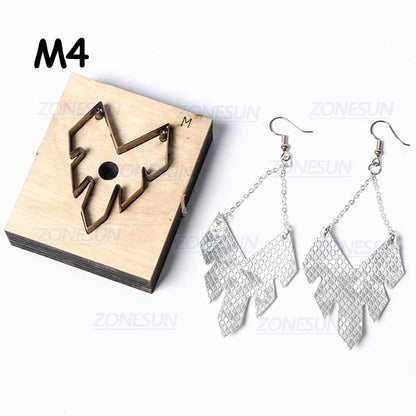 ZONESUN Leather Earring Cutting Die Leaf Paper Art Leather Decoration Tool For Die Cutting Machine DIY Handicraft Cutter