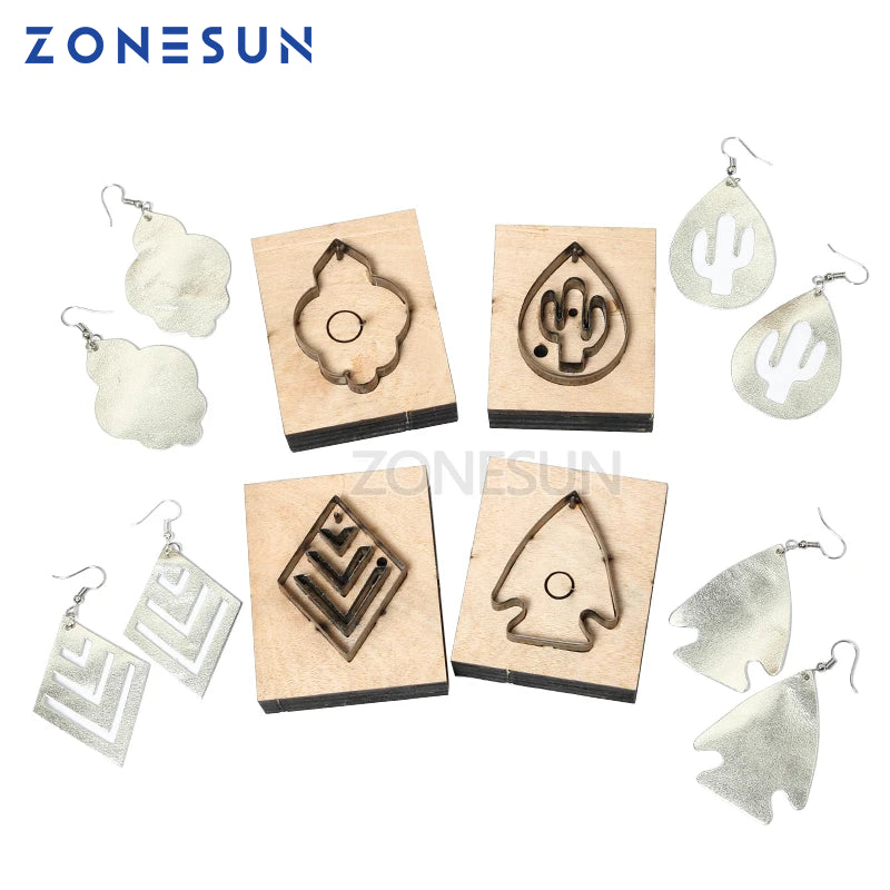 ZONESUN Fish DIY Cutter Leather Earring Cutting Die Cactus Leather Decoration Earring Template For Die Cutting Machine Clicker