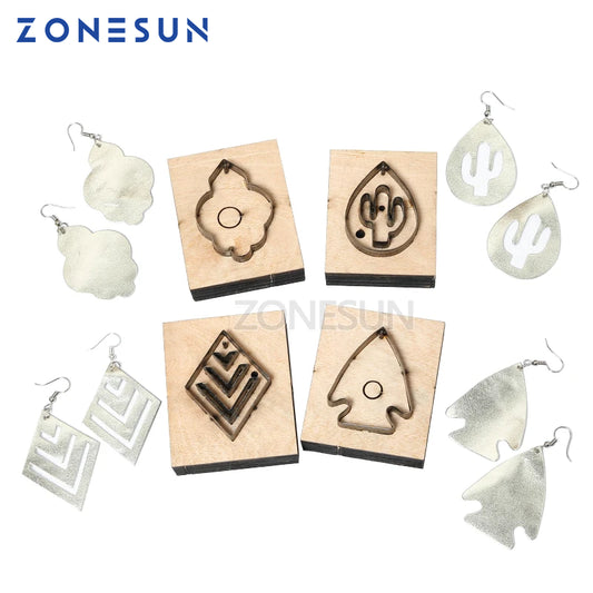 ZONESUN Fish DIY Cutter Leather Earring Cutting Die Cactus Leather Decoration Earring Template For Die Cutting Machine Clicker