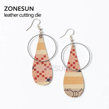 ZONESUN Custom Drop Shape Leather Earring Paper Cutting Die Tool For Die Cutting Machine DIY Punching Clicker Steel Rule Die