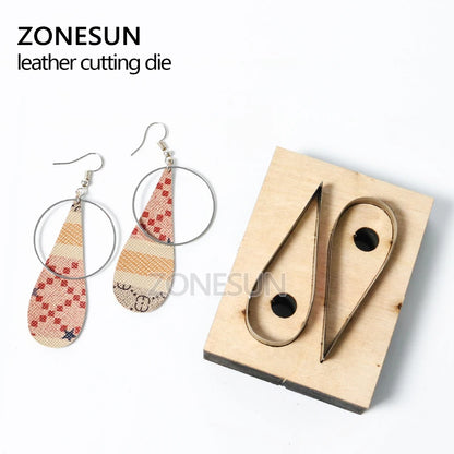 ZONESUN Custom Drop Shape Leather Earring Paper Cutting Die Tool For Die Cutting Machine DIY Punching Clicker Steel Rule Die