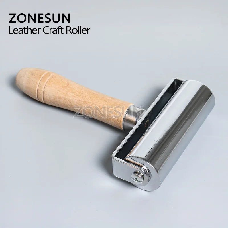 ZONESUN Press Edge Roller Leather Glue Laminating Leather Craft Tools Leather Edge Creaser Smoother For DIY Handmade