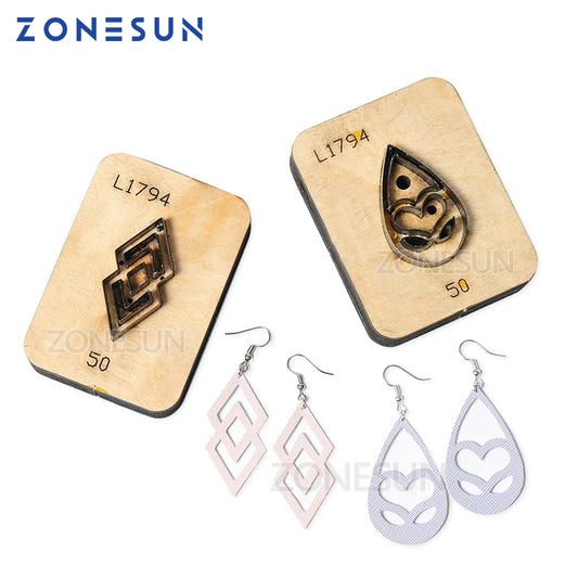 ZONESUN Leather Earring Cutting Die Steel Rule Clicker Die Leather Decoration Tool For Die Cutting Machine DIY Handicraft Cutter