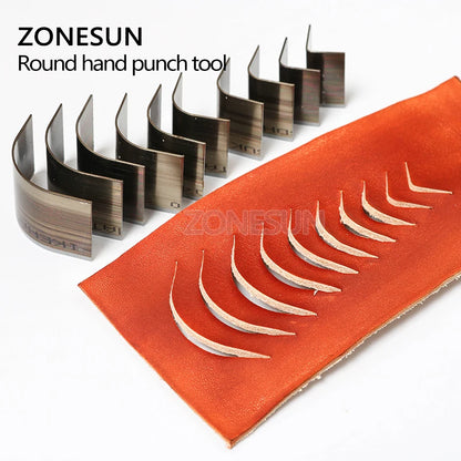 ZONESUN 10pcs/lot Leather Wallet Bag Corner Round Punching Tool Handmade Belt Round Cut Sets DIY Leather  Braclect Corner Punch