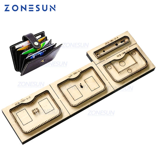 ZONESUN Leather Craft Card Holder Japan Steel Blade DIY Wood Dies Stencil Die Cut Knife Mould Set Hand Punch Tool