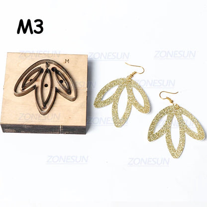 ZONESUN Leather Earring Cutting Die Leaf Paper Art Leather Decoration Tool For Die Cutting Machine DIY Handicraft Cutter