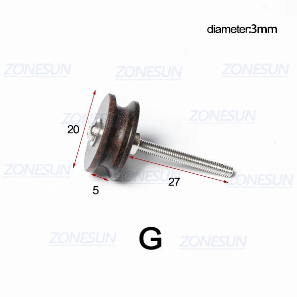 ZONESUN PJ-MT1 Leather Polish Tool Leather Burnishing Machine Ebony Wood Edge Polishing Slicker Leather Tip Side Border Polisher