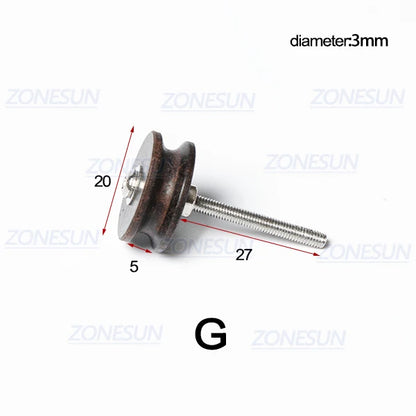 ZONESUN PJ-MT1 Leather Polish Tool Leather Burnishing Machine Ebony Wood Edge Polishing Slicker Leather Tip Side Border Polisher