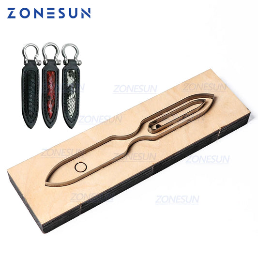 ZONESUN S002 Custom Leather Key Chain Die Cuts For Handmade Key Cover Key Fob Hang Decoration Cutting Clicker Die Steel Rule Die