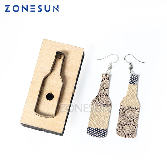 ZONESUN bottle custom leather paper earring decoration cutting steel rule click press die clicker tools handmade handicraft diy