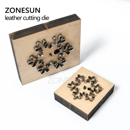 ZONESUN Snow Leather Cutting Die DIY Key Ring Cut Out Wooden Template Knife Punching Key Chain Die Cut Cutting Mould Decoration
