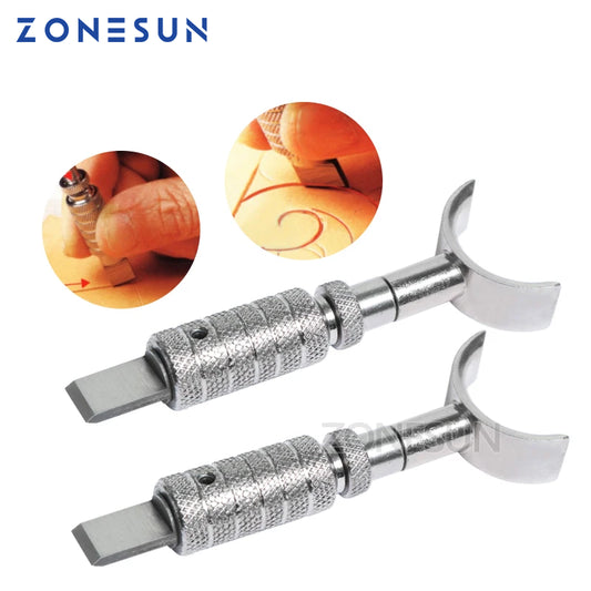 ZONESUN Revolve Leather Adjustable Swivel Craft Graver DIY Handmade Leather Tools Rotating Carving Knife With Blade