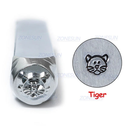 ZONESUN Cat Jewelry Stamping Metal Alphabet LOGO Steel Stamps Mold Marking Tool Punch Die For Gold Ring Bracelet Necklace