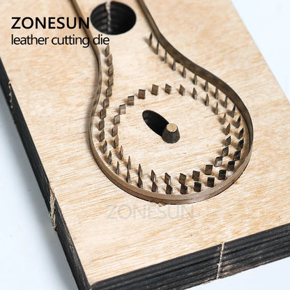 ZONESUN R102 Customized leather cutting die shape key ring  fob holder punch PVC/EVA sheet cutter DIY laser knife die classical
