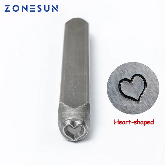ZONESUN Heart Jewelry Stamping Metal Alphabet LOGO Steel Stamps Mold Marking Tool Punch Die For Gold Ring Bracelet Necklace