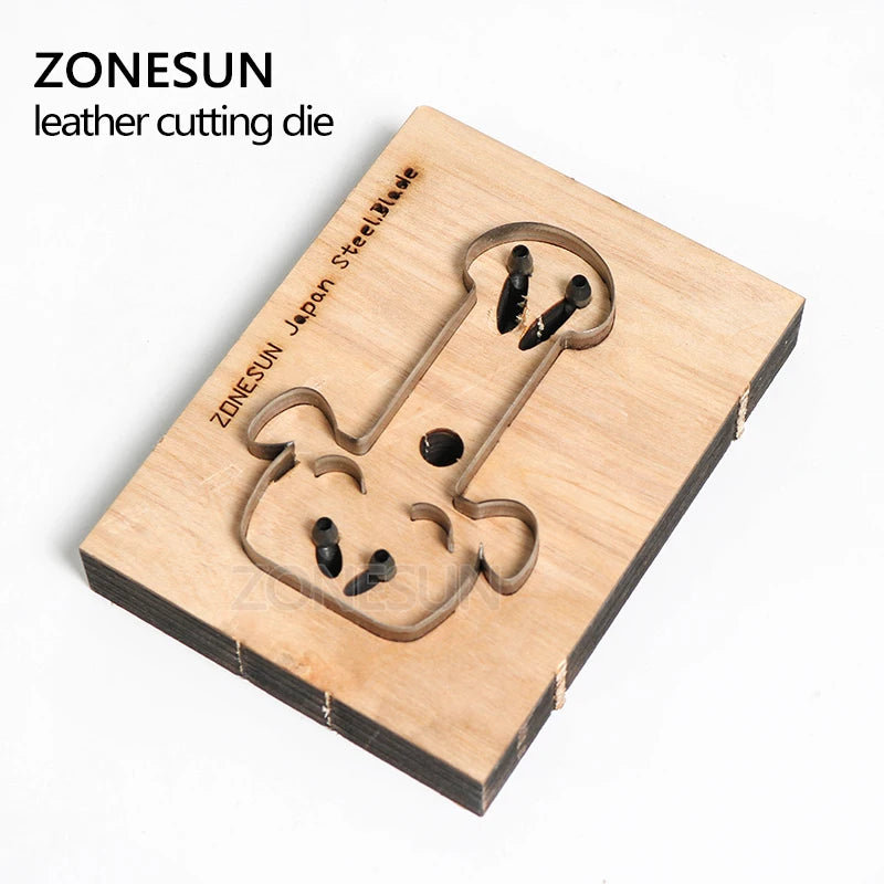 ZONESUN pig Leather craft blade shape Die Japan steel blade wire earphone collector Wooden Template Punc Cut steel rule die